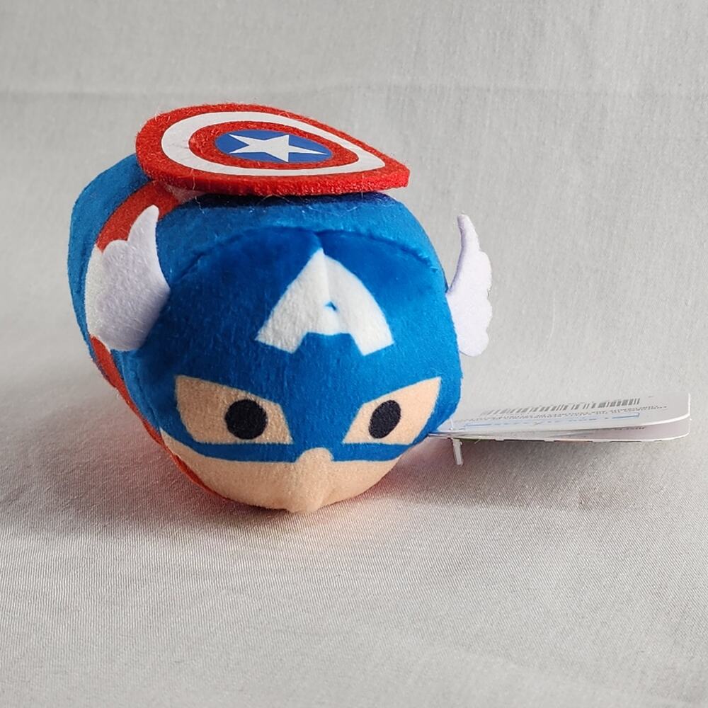 Tsum Tsum Captain America Marvel Mini Plushies Brand NEW Tags Red, White, Blue